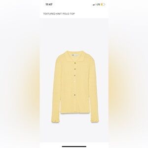 Zara Lemon Button-Up Sweater